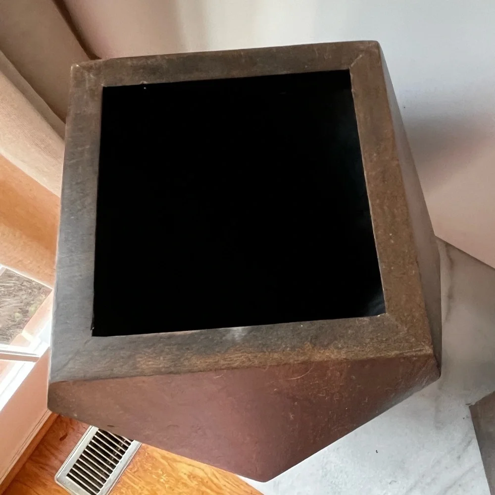Wood Vase/Planter Geometric Mid Century Design Boho minimalist 11.6” set 2…